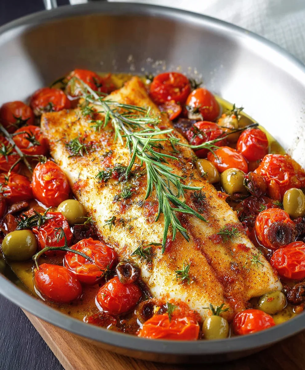Easy Baked Fish Cherry Tomato Olive Recipe