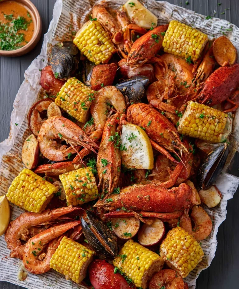 Spicy Cajun Seafood Boil-Homemade Garlic Butter
