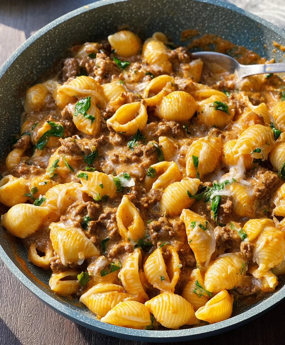 Creamy Beef Shells Dinner - Easy Family Favorite
