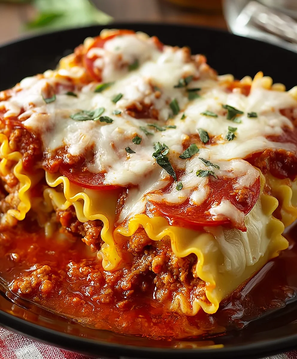 Beef Beef Pepperoni Pizza Lasagna Roll Ups Recipe