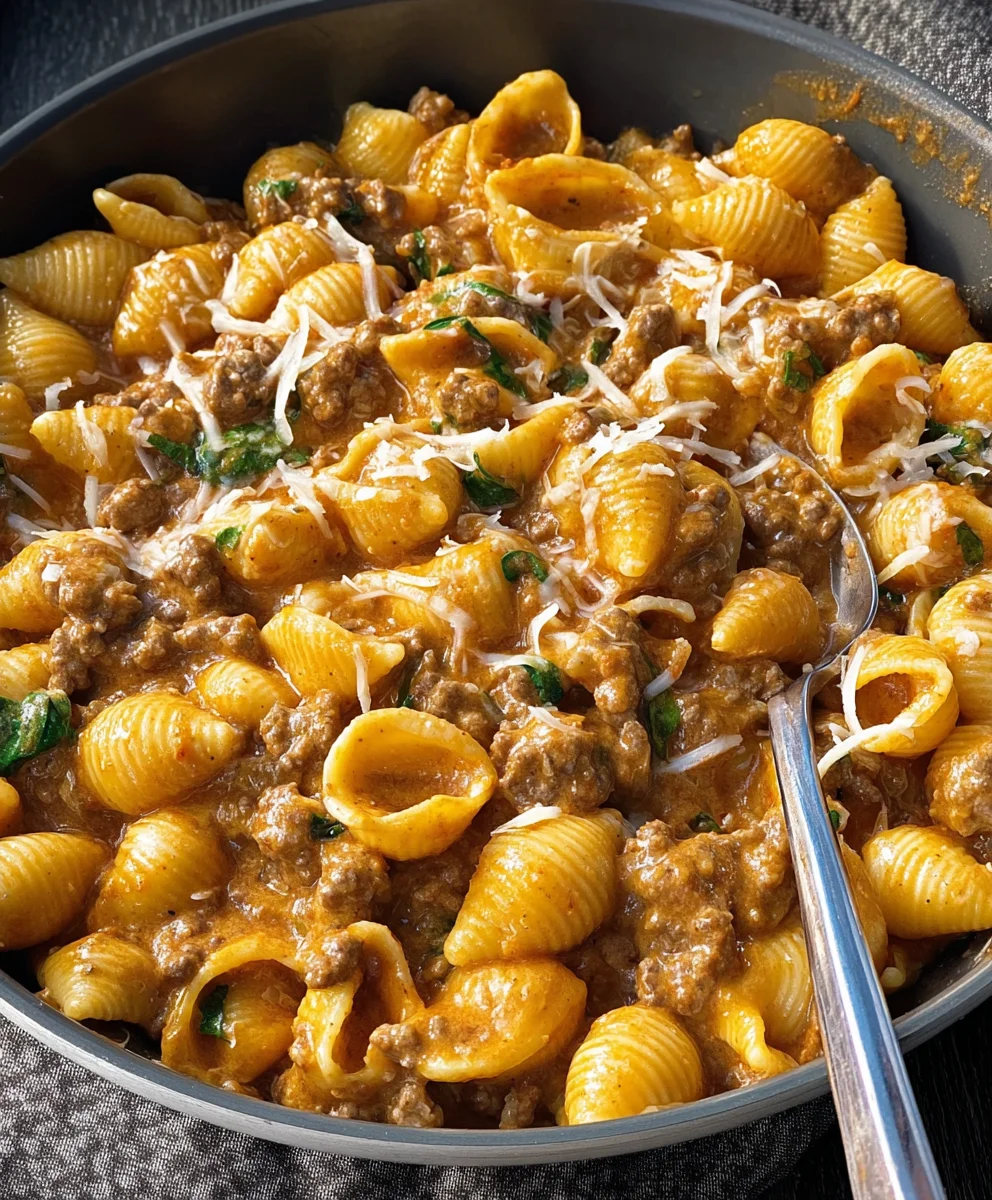 Creamy Beef Shells Dinner - Easy Family Favorite