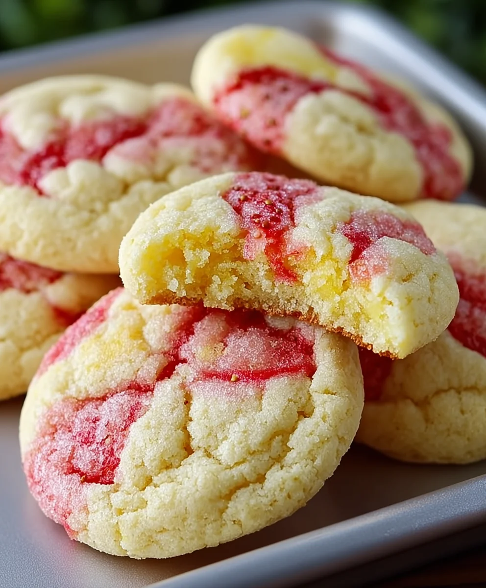 Strawberry Lemon Poundcake Cookies-Sweet & Tangy Treat