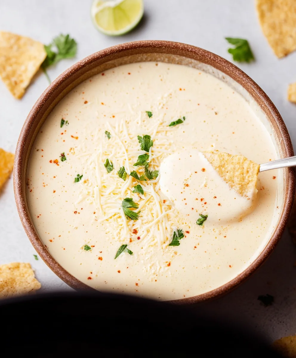 Easy Crockpot White Queso Dip - Creamy & Delicious