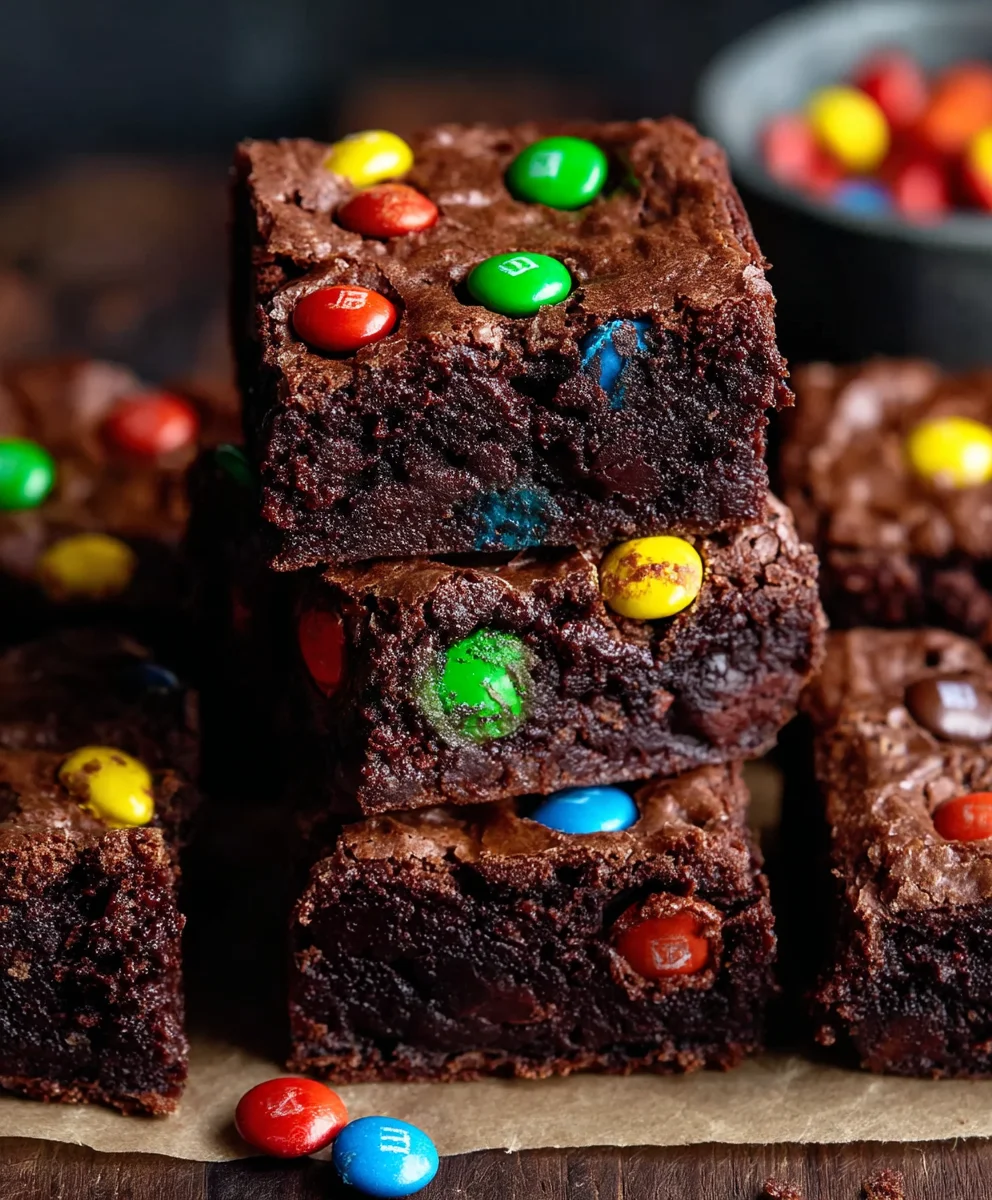 Easy Chocolate M&M Brownies-Quick & Delicious Dessert