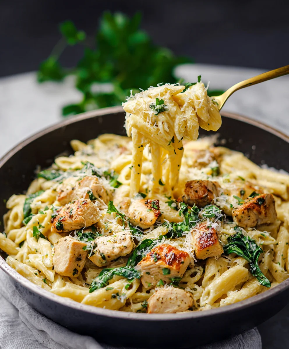 Healthy Garlic Parmesan Chicken Pasta Recipe