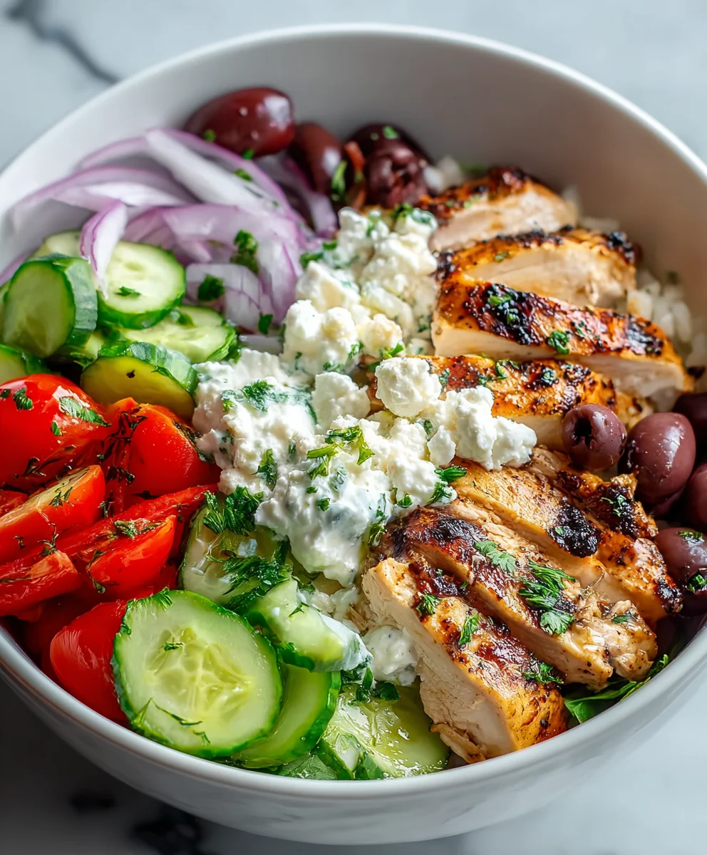 Greek Chicken Cottage Cheese Bowl-Healthy Meal Prep
