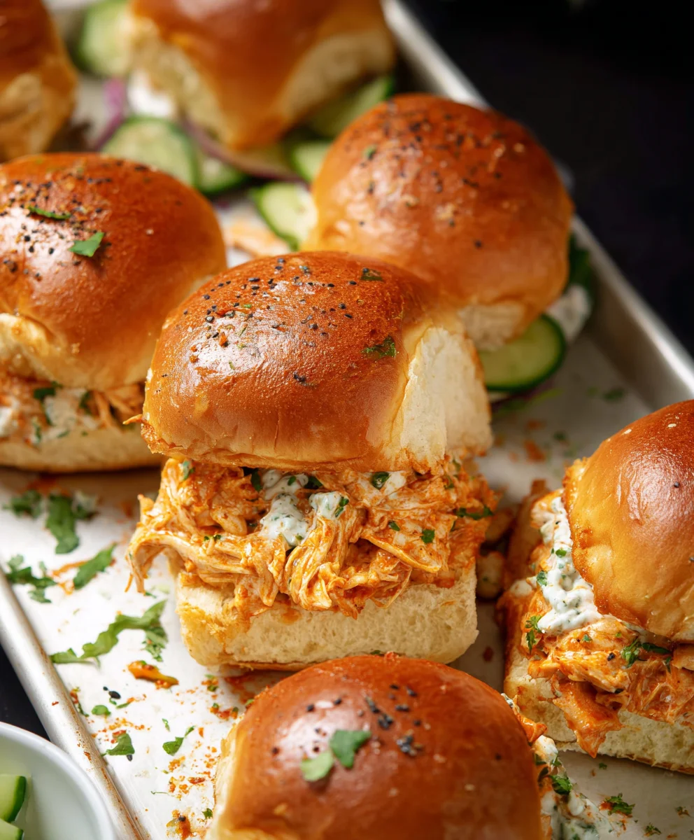 Spicy Buffalo Chicken Sliders-Easy Game Day Appetizer