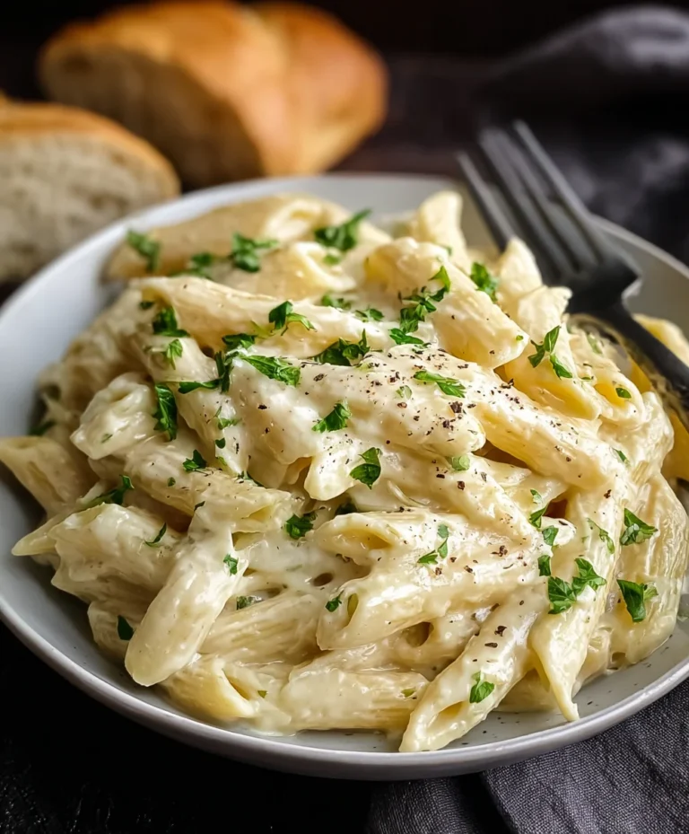 Easy Creamy Garlic Penne Pasta Recipe-Quick Dinner