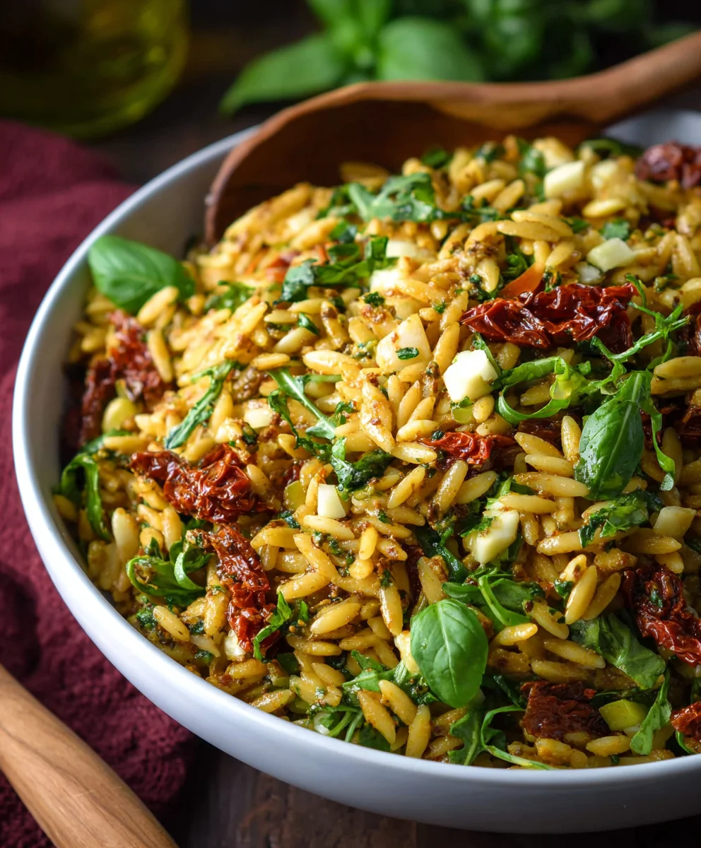 Sun Dried Tomato Pesto Orzo Salad Recipe