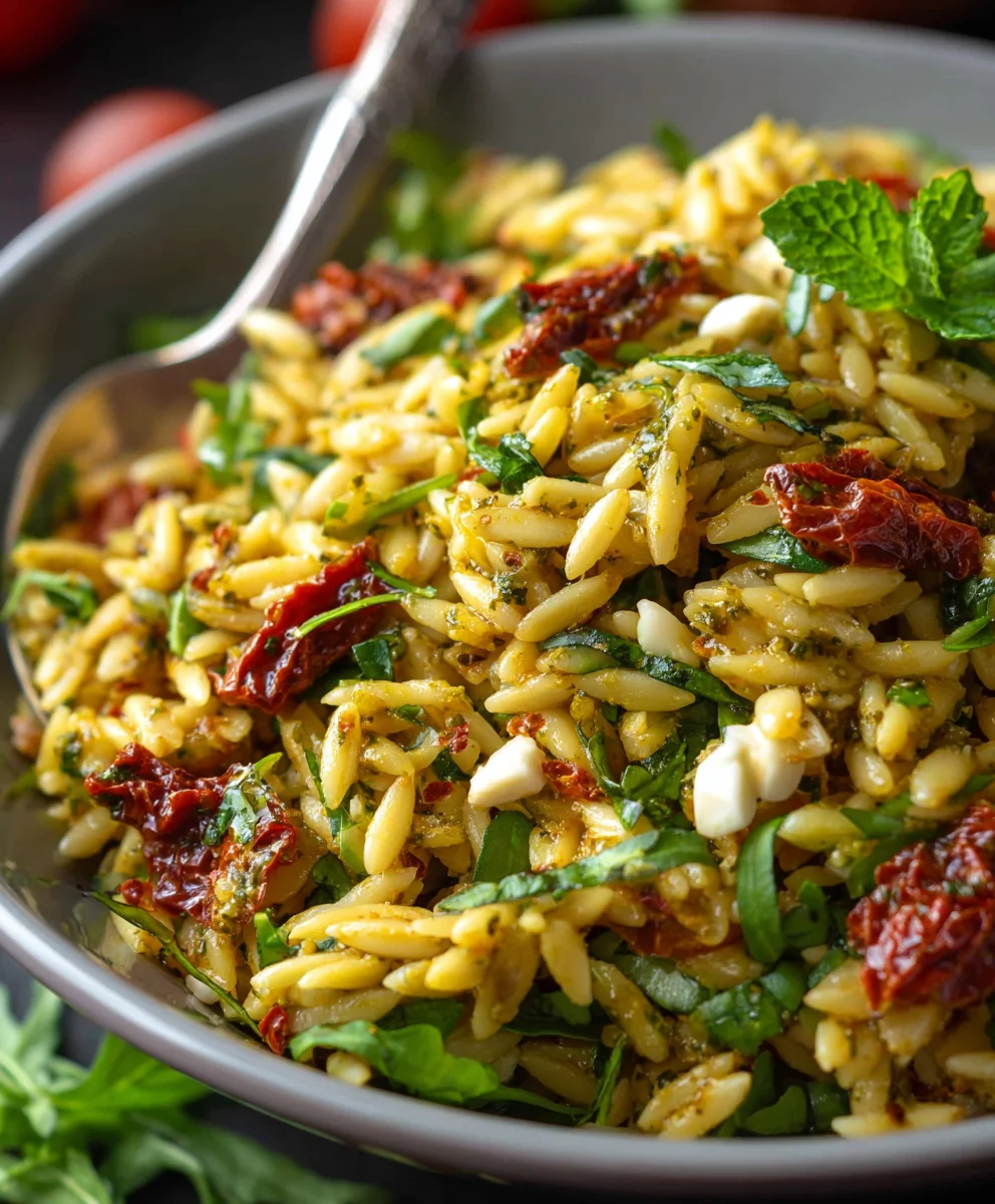 Sun Dried Tomato Pesto Orzo Salad Recipe