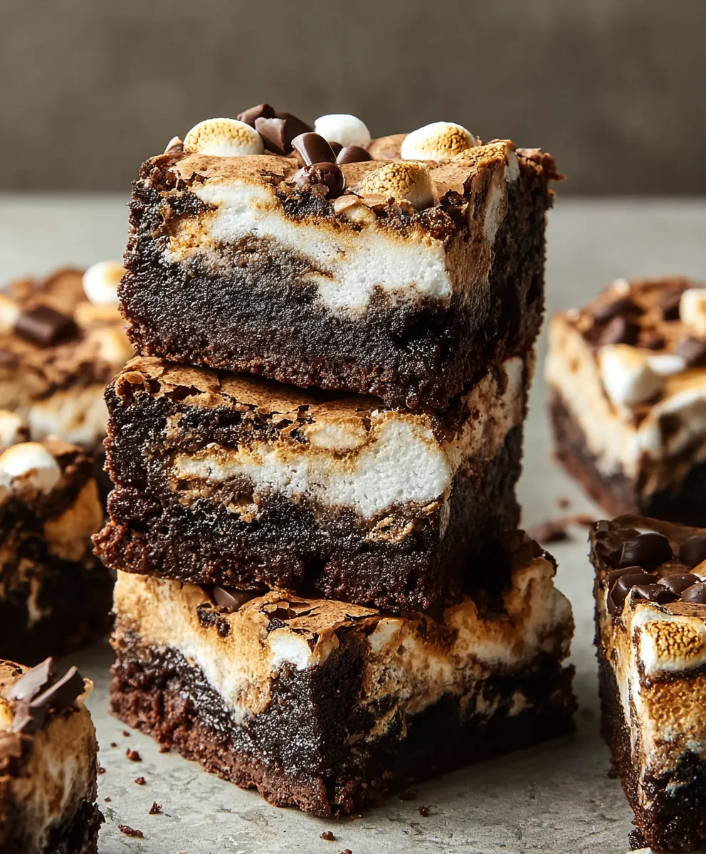 Gooey S'mores Brownies- Easy Chocolate Campfire Treat