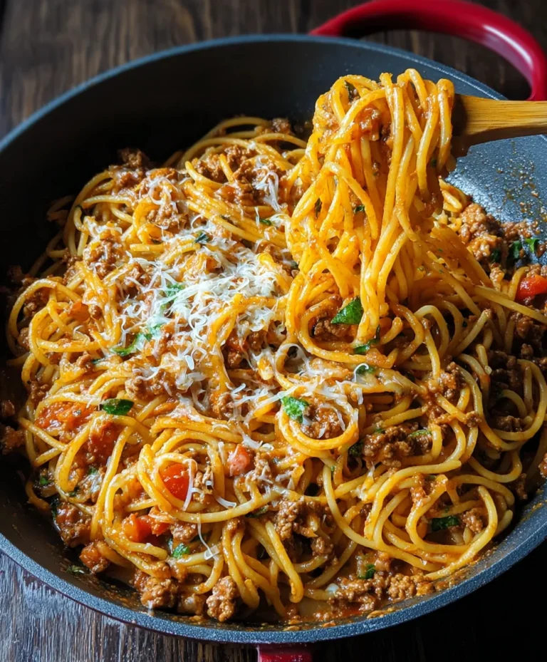 Easy One Pot Taco Spaghetti- Dinner Done Fast