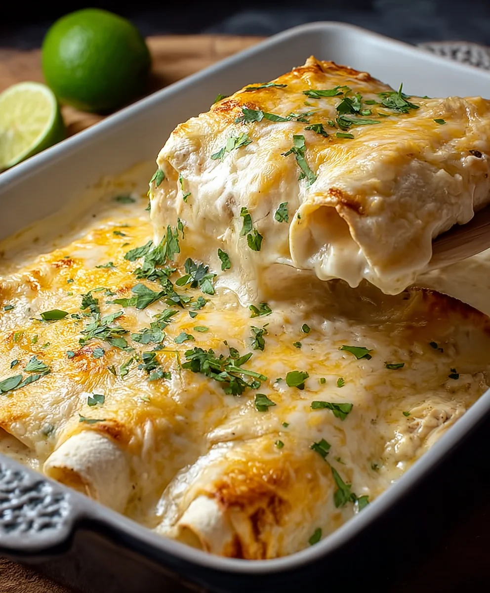 Easy White Chicken Enchiladas - Quick & Creamy Dinner