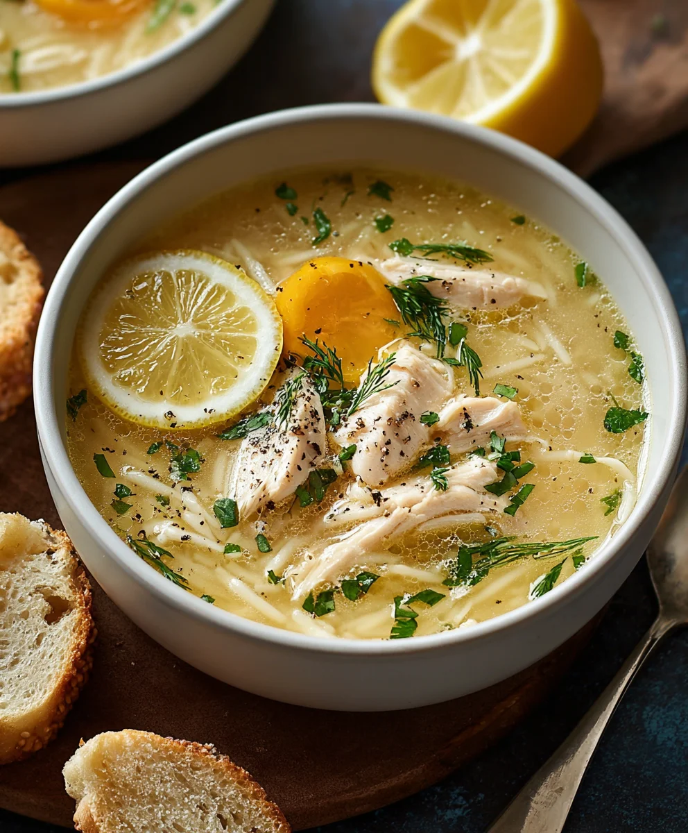 Greek Lemon Chicken Soup- Zesty & Comforting Recipe
