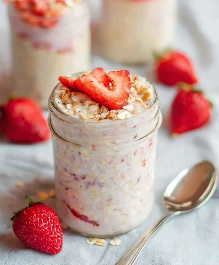 Strawberry Cheesecake Overnight Oats Recipe – Easy & Delicious