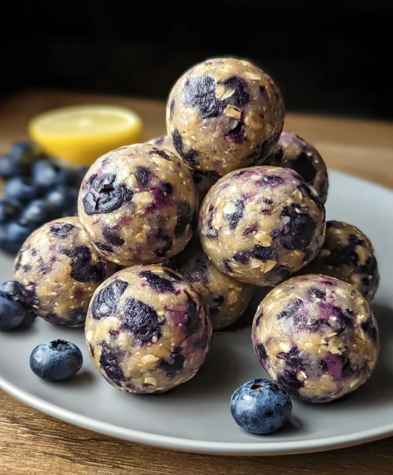 No Bake Lemon Blueberry Protein Bites