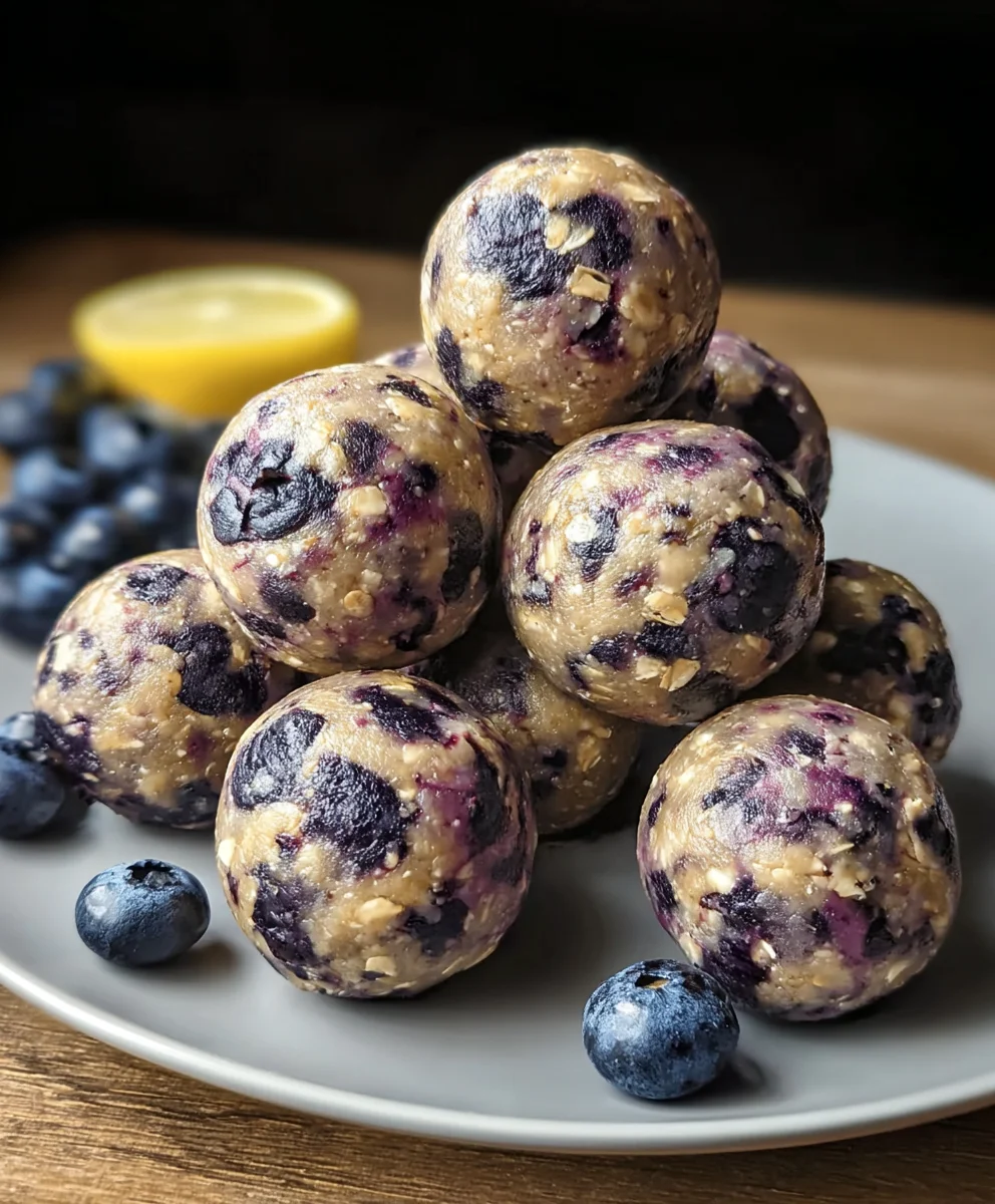 No Bake Lemon Blueberry Protein Bites