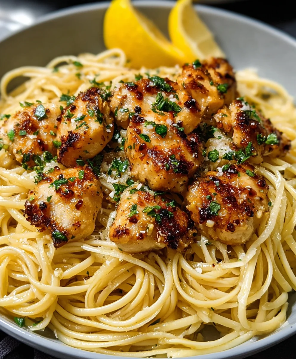 Lemon Garlic Butter Chicken Parm Linguine - Easy Dinner