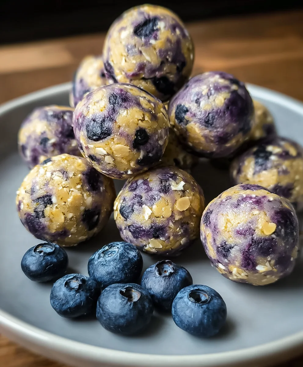 No Bake Lemon Blueberry Protein Bites