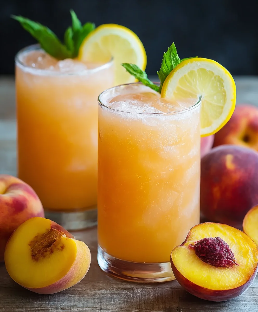 Refreshing Peach Lemonade Recipe- Easy Summer Drink