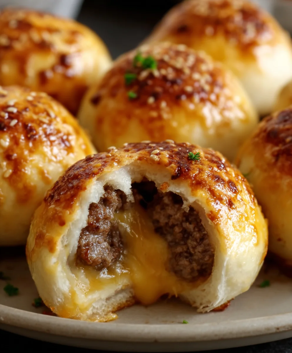 Garlic Parmesan Cheeseburger Bombs Easy Recipe