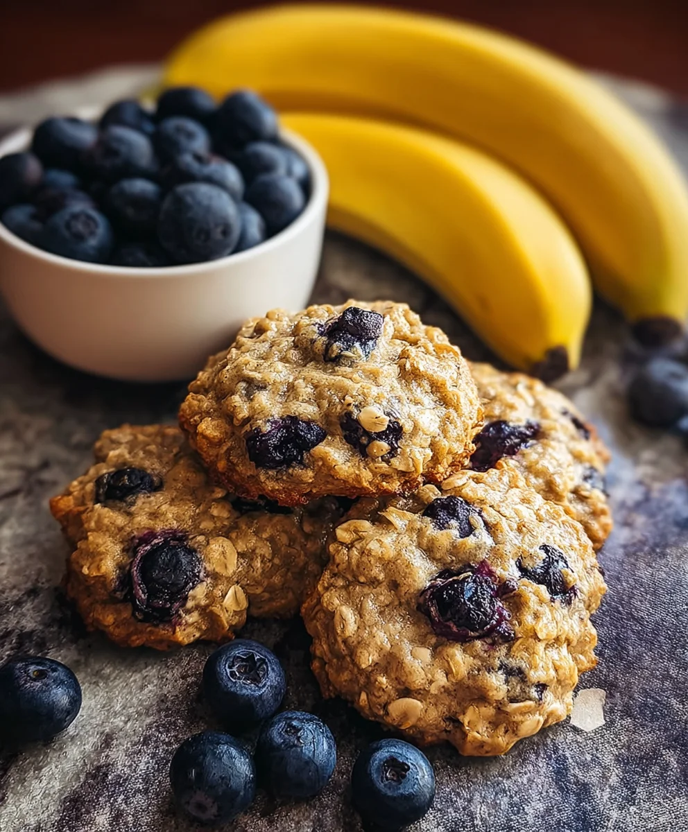 Easy Banana Blueberry Breakfast Cookies