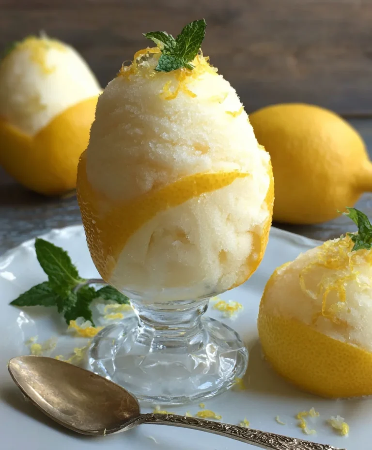 Lemon Sorbet Frozen Lemon Shell – Refreshing Dessert