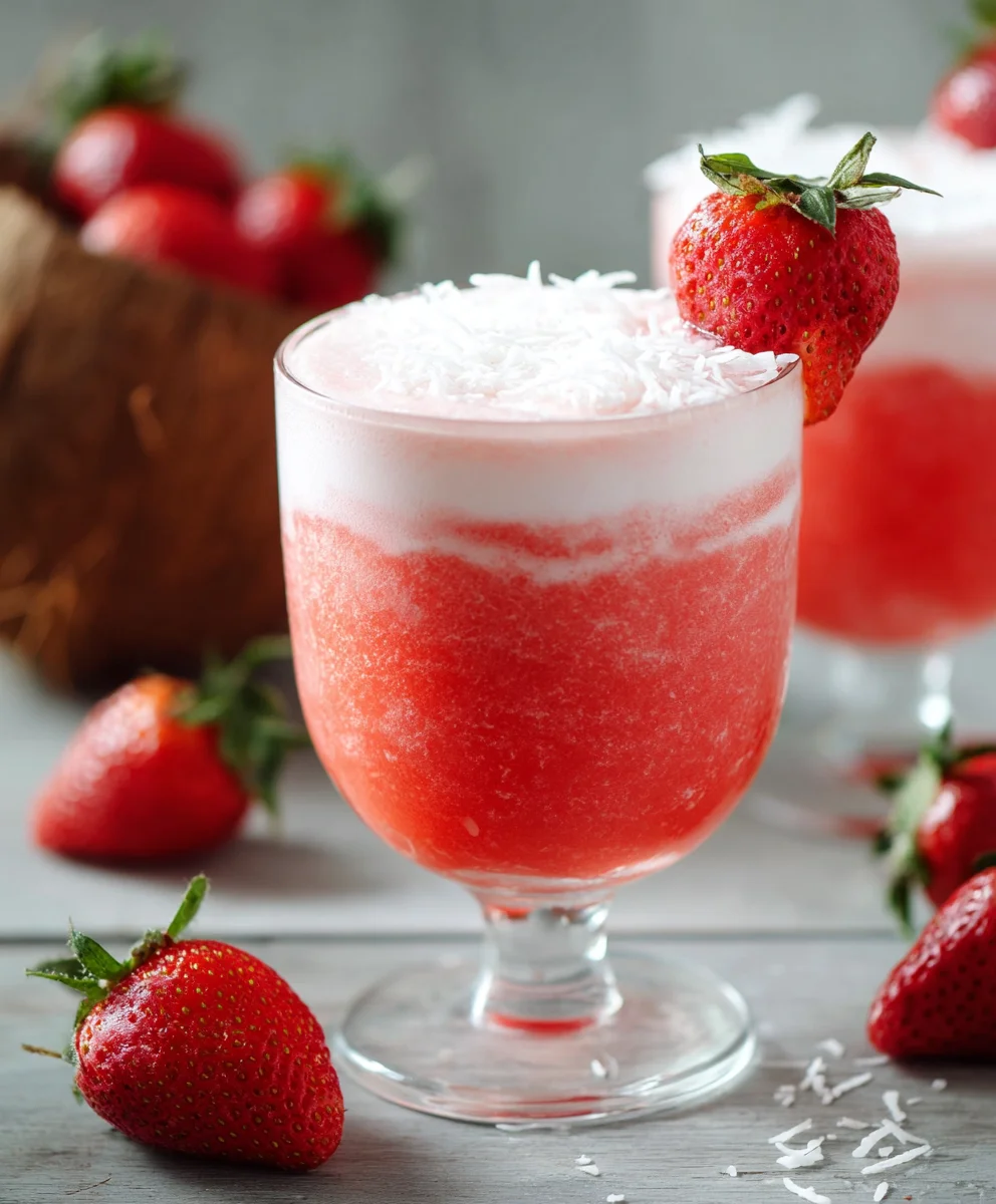 Strawberry Coconut Daiquiri - Refreshing Non-Non-Non-Alcoholic Alternativeic Twist