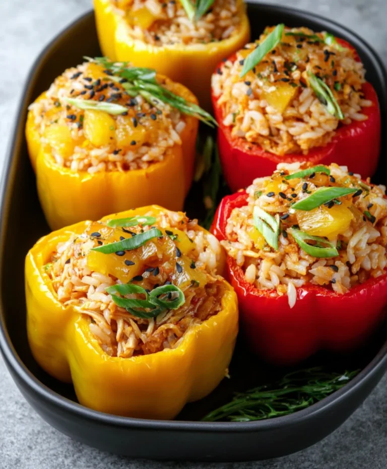 Teriyaki Pineapple Chicken Stuffed Peppers – Easy Dinner