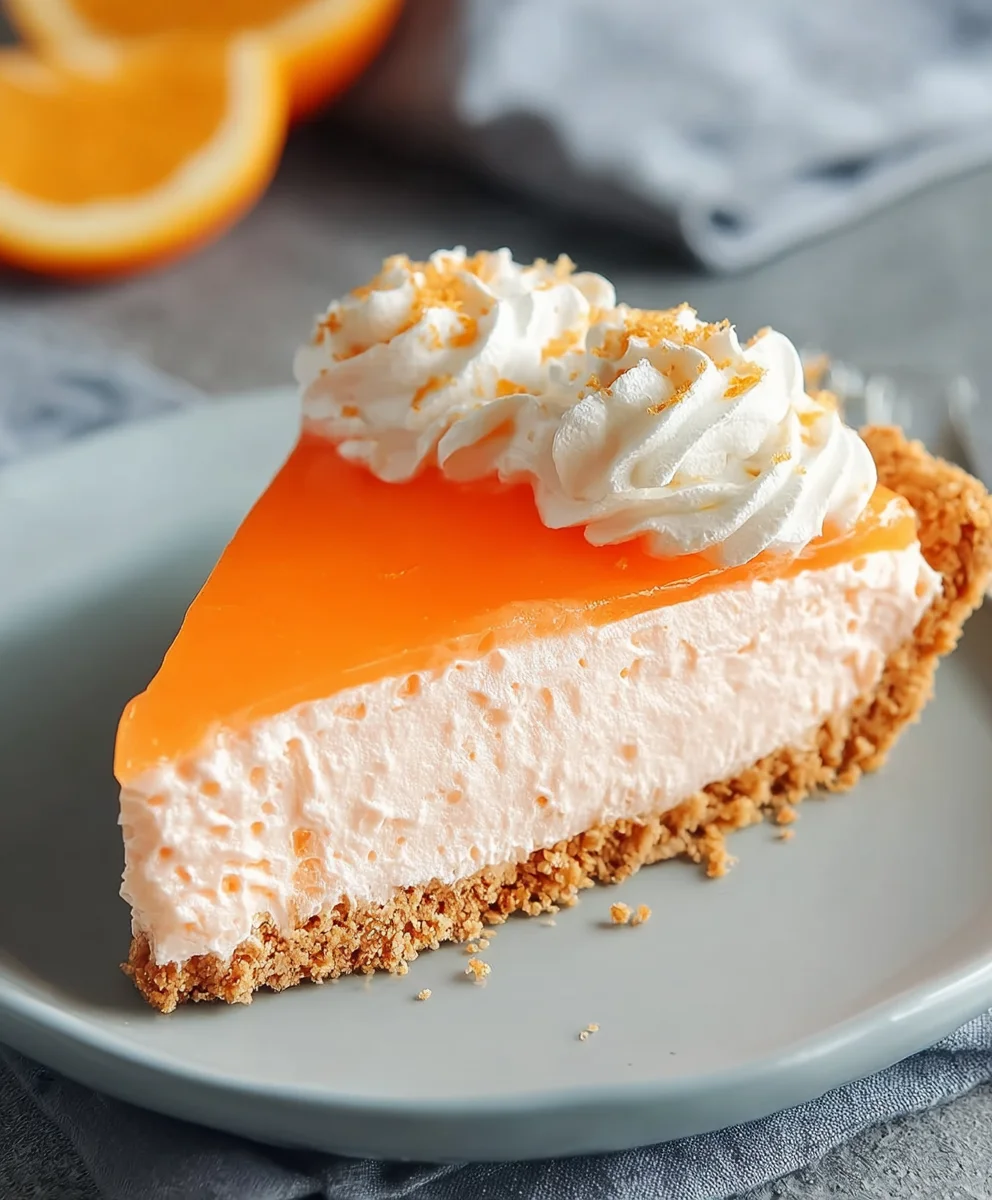 Jello Creamsicle Pie- Easy No-Bake Dessert