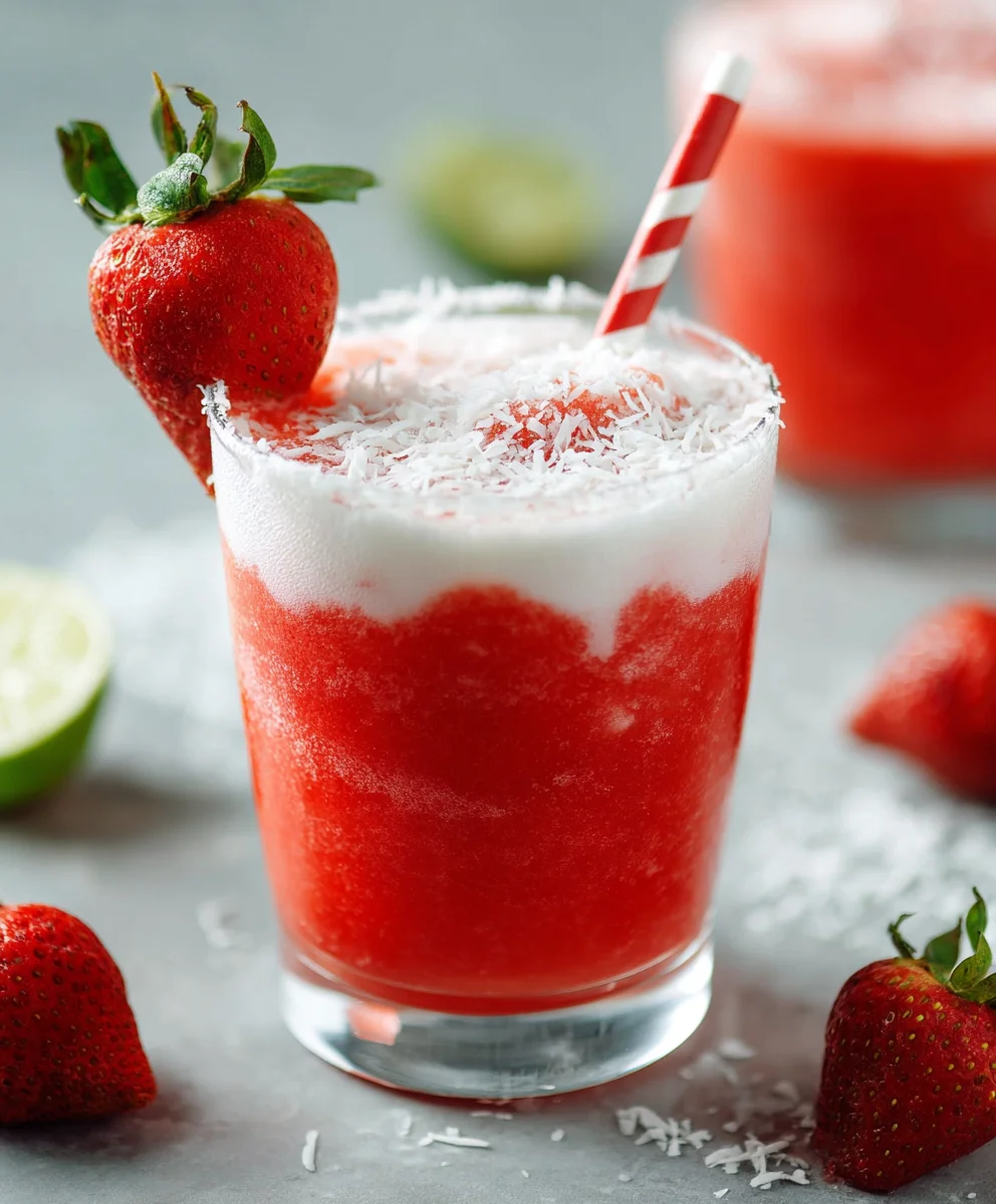 Strawberry Coconut Daiquiri - Refreshing Non-Non-Non-Alcoholic Alternativeic Twist