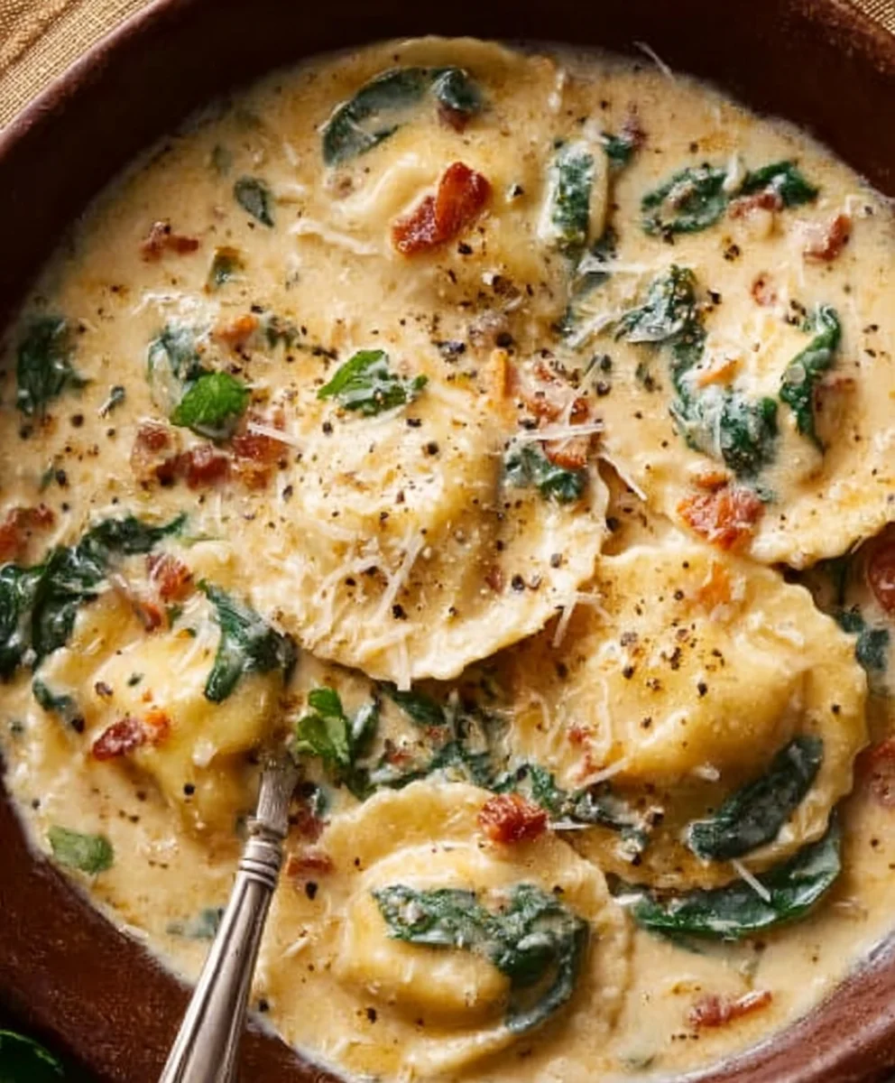Creamy Tuscan Ravioli Soup - Easy Comfort Food Recipe