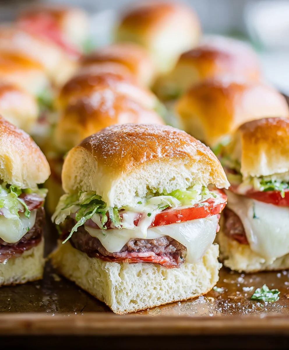 Cheesy Beef Grinder Sliders- Quick & Easy Appetizer
