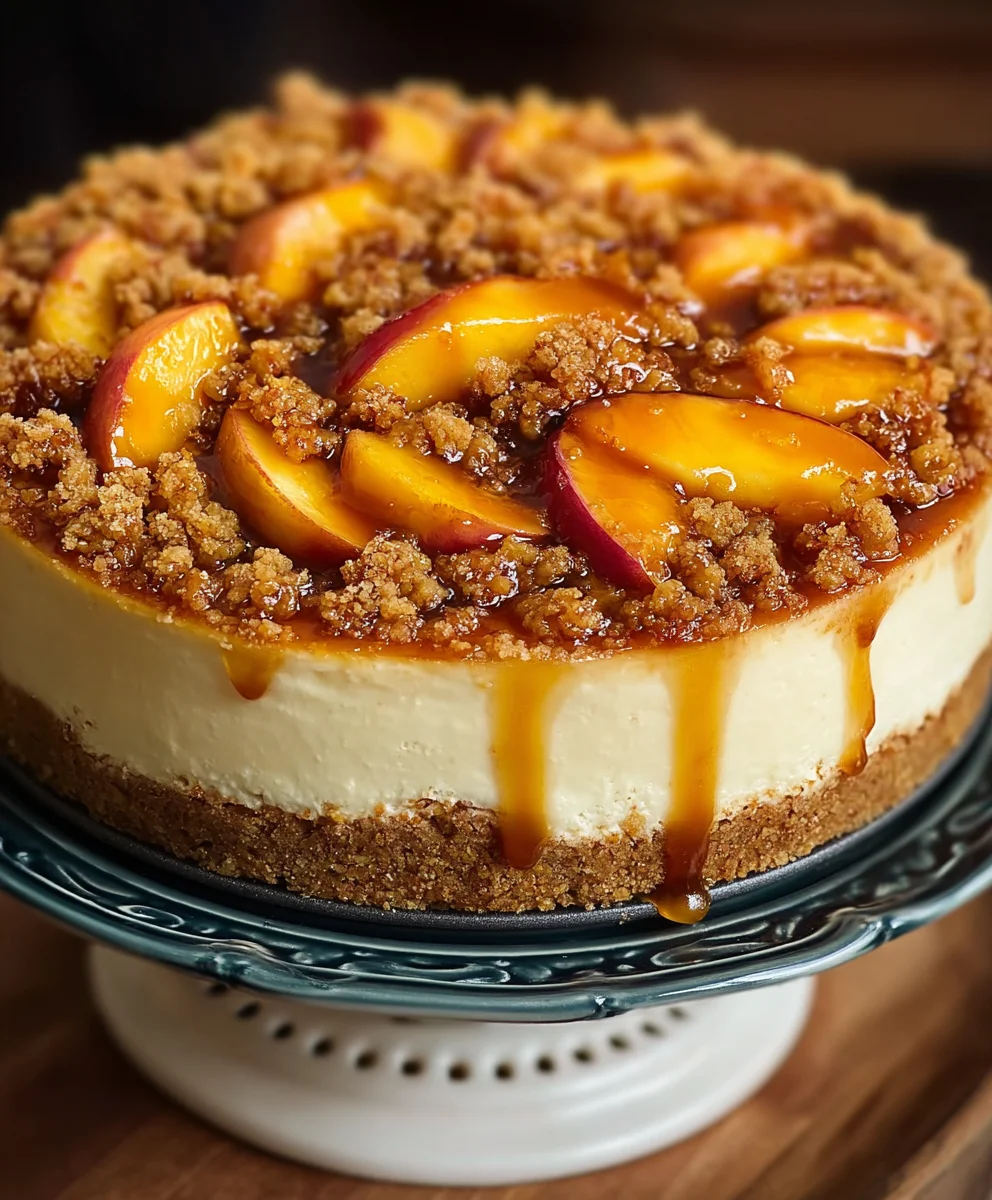 Peach Cobbler Cheesecake-Easy Dessert Recipe