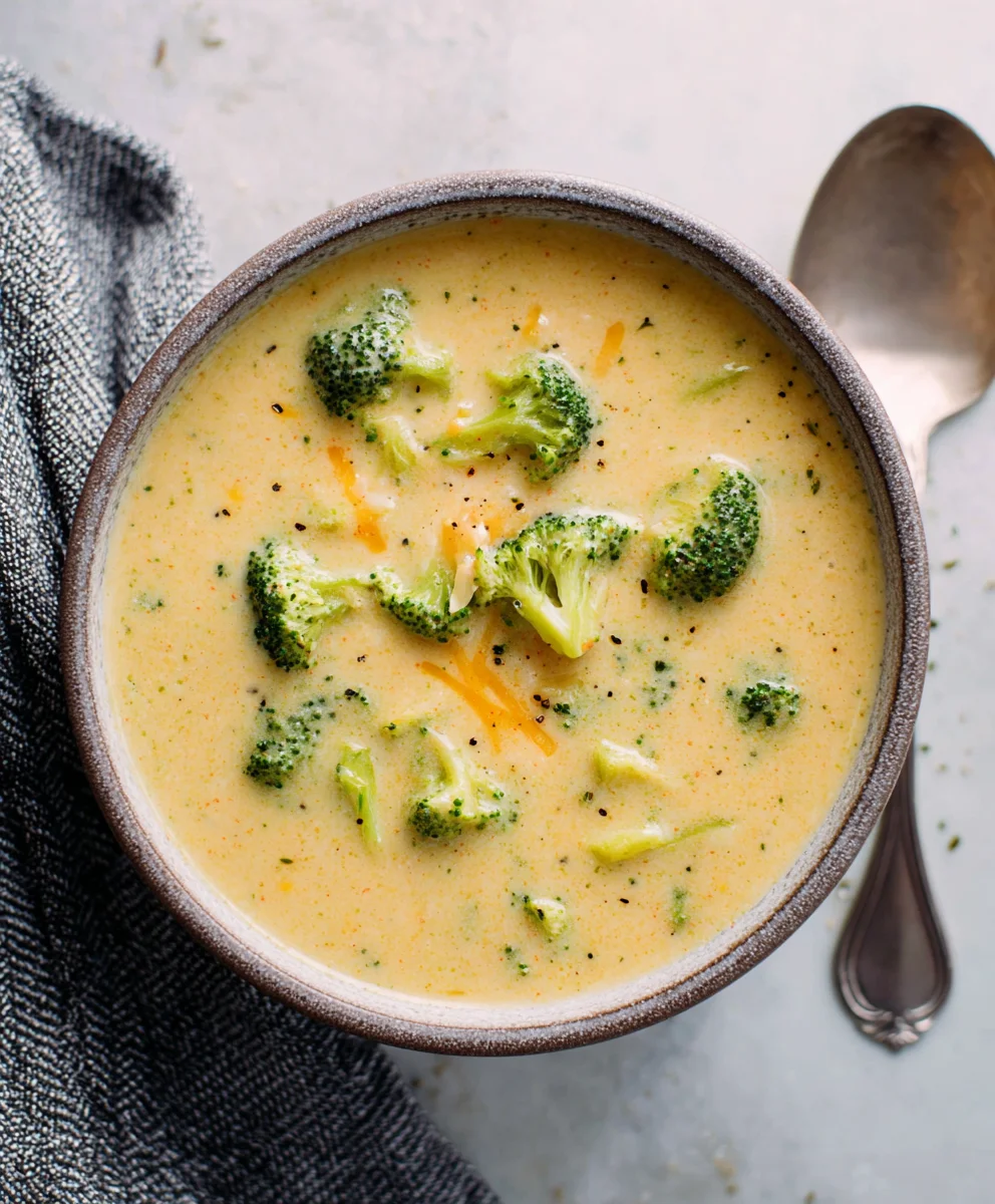 Creamy Cheddar Broccoli Soup-Easy Comfort Food