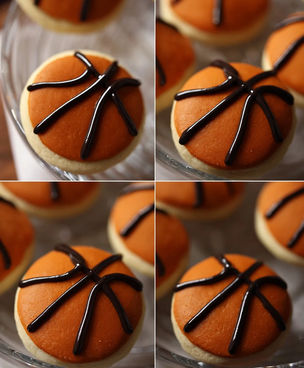 Easy Piping Basketball Cookies-Fun Sweet Treat