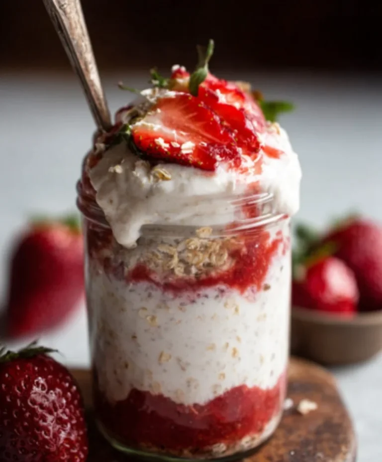 Strawberry Cheesecake Overnight Oats- Easy & Delicious