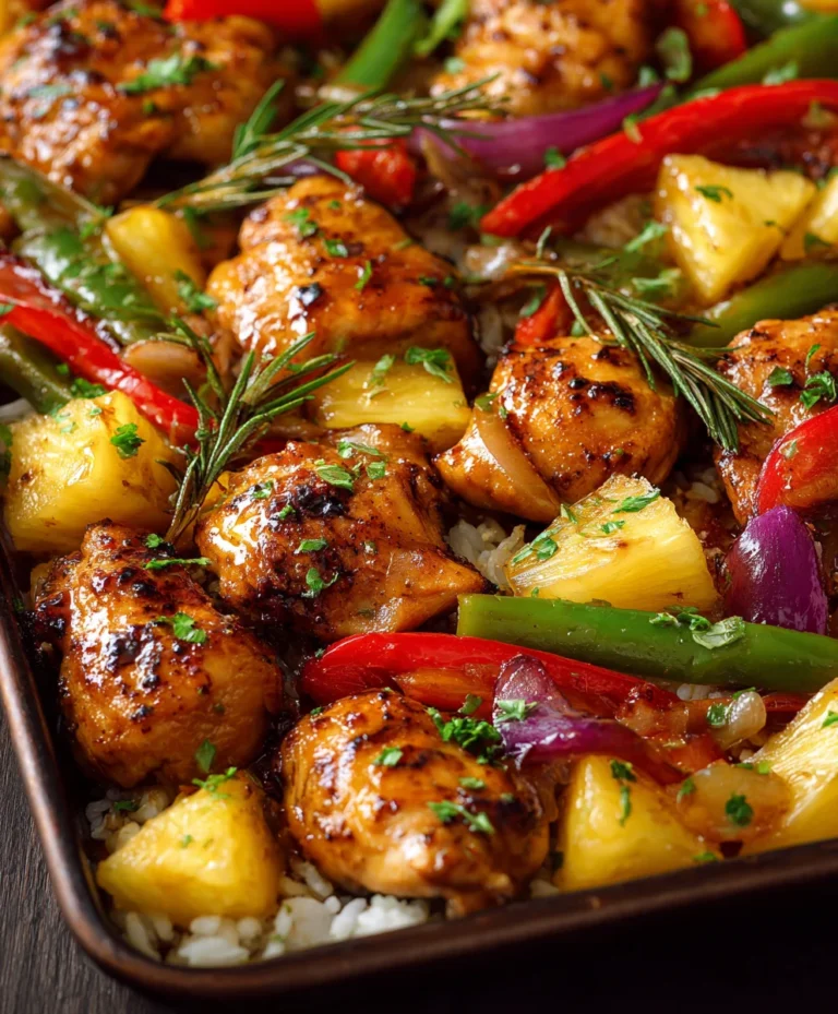 Easy Hawaiian Beef Sheet Pan Dinner-Flavorful & Quick