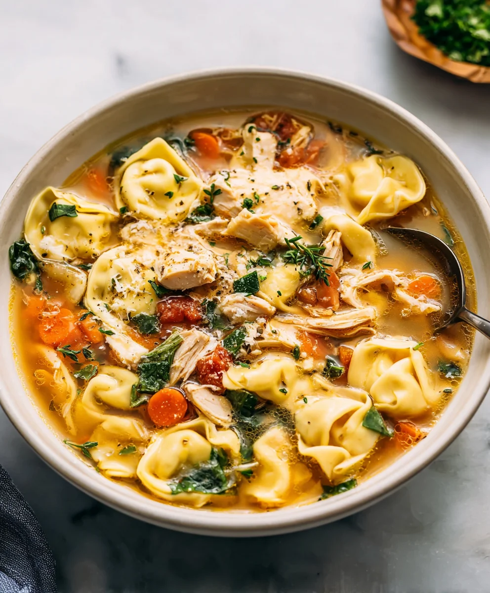 Easy Chicken Tortellini Soup Recipe-Quick & Hearty Meal
