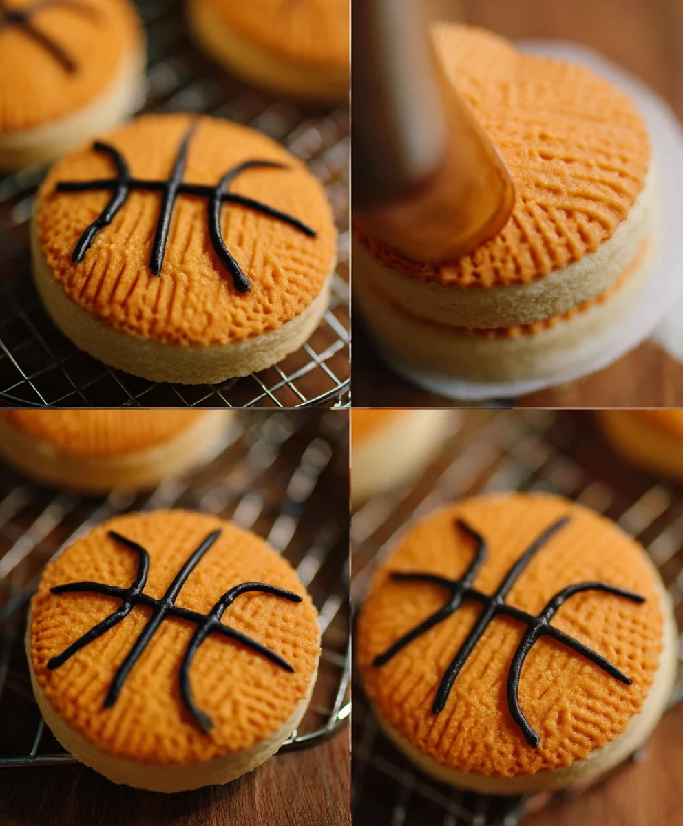 Easy Piping Basketball Cookies-Fun Sweet Treat