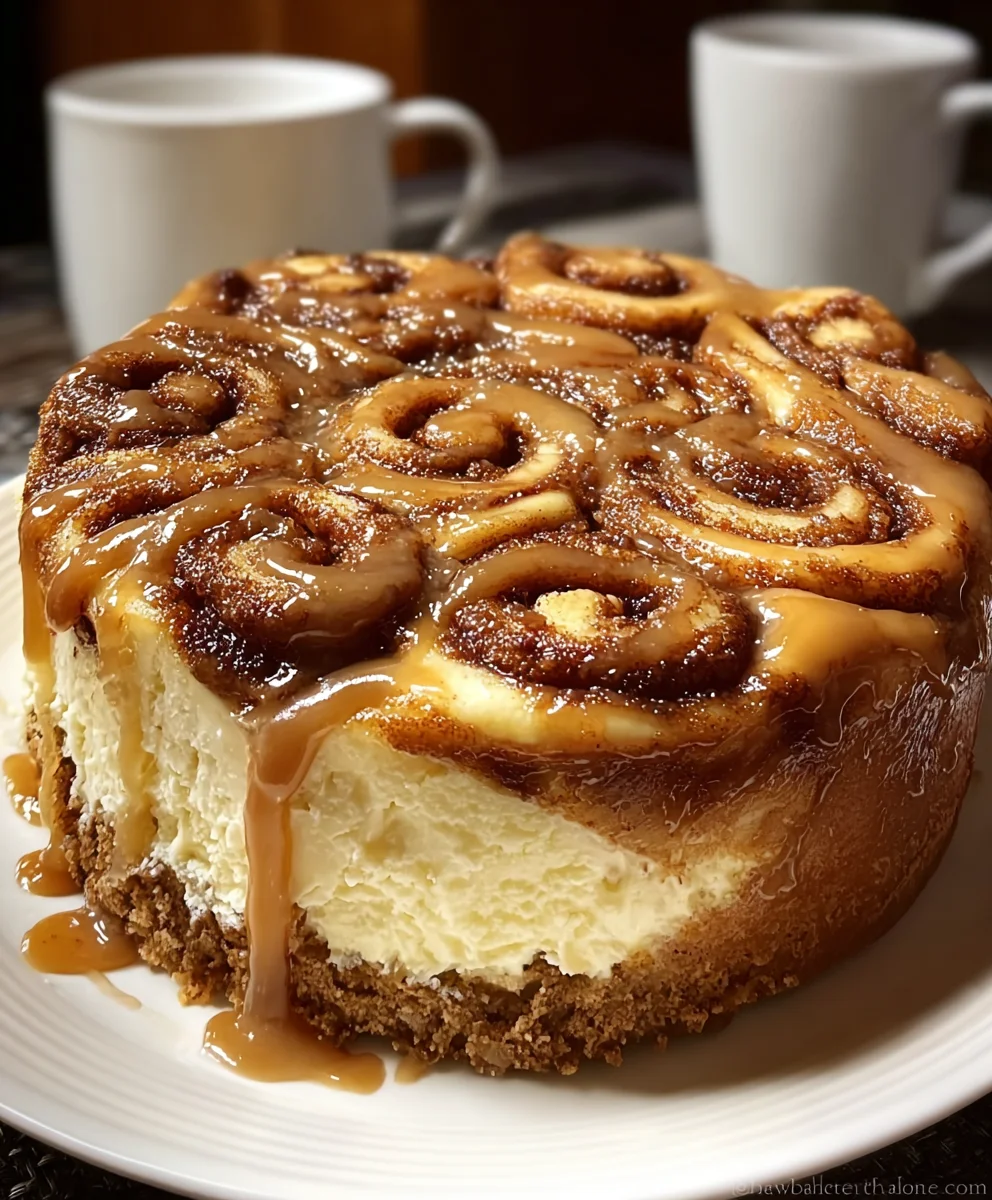 Cinnamon Roll Honeybun Cheesecake Dessert Recipe