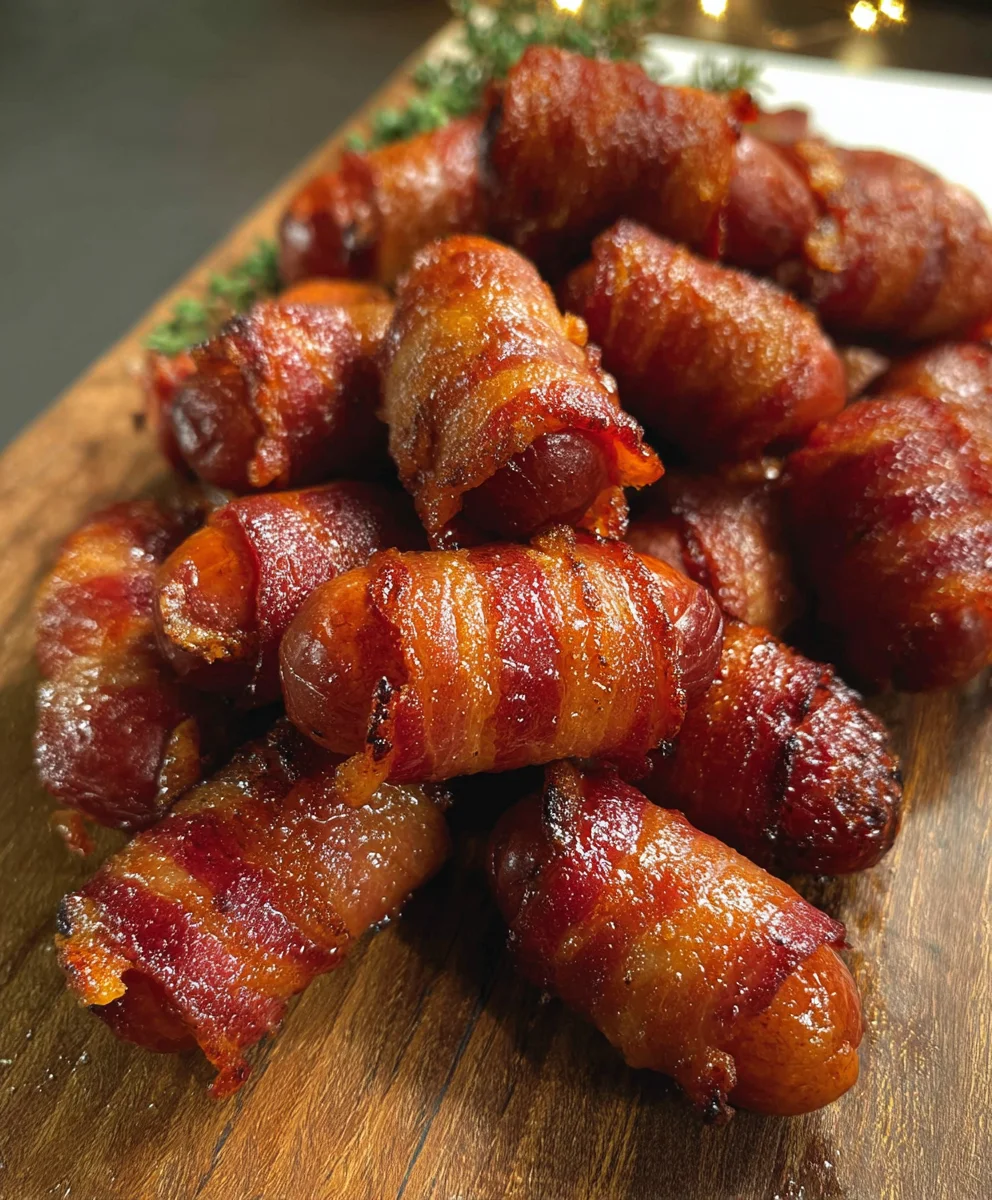 Beef Beef Bacon Wrapped Smokies- Easy Appetizer Recipe