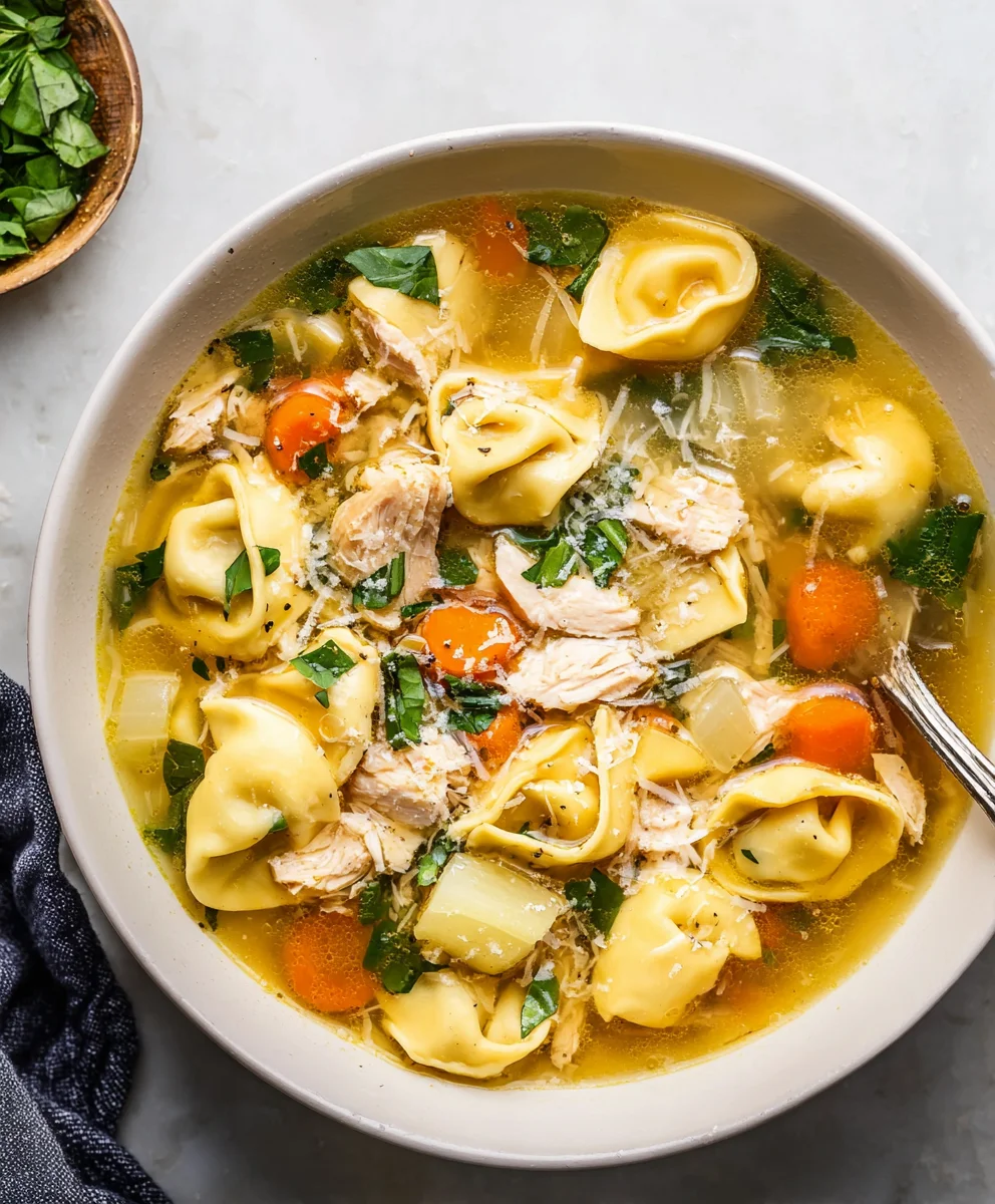 Easy Chicken Tortellini Soup Recipe-Quick & Hearty Meal