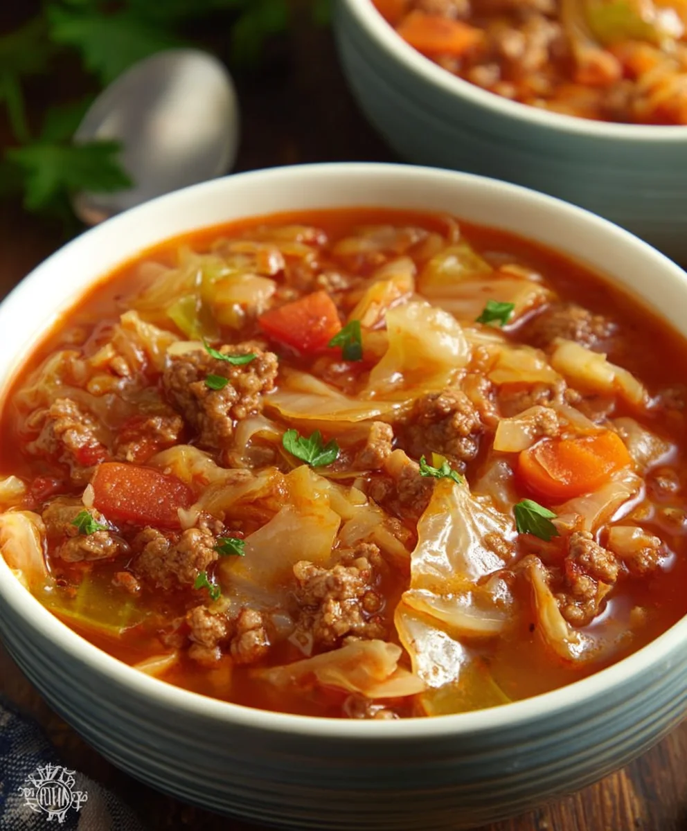 Easy Cabbage Roll Soup - Hearty Beef & Rice Comfort