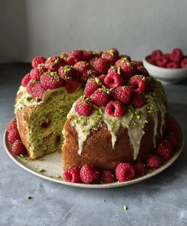 Pistachio Raspberry Cake