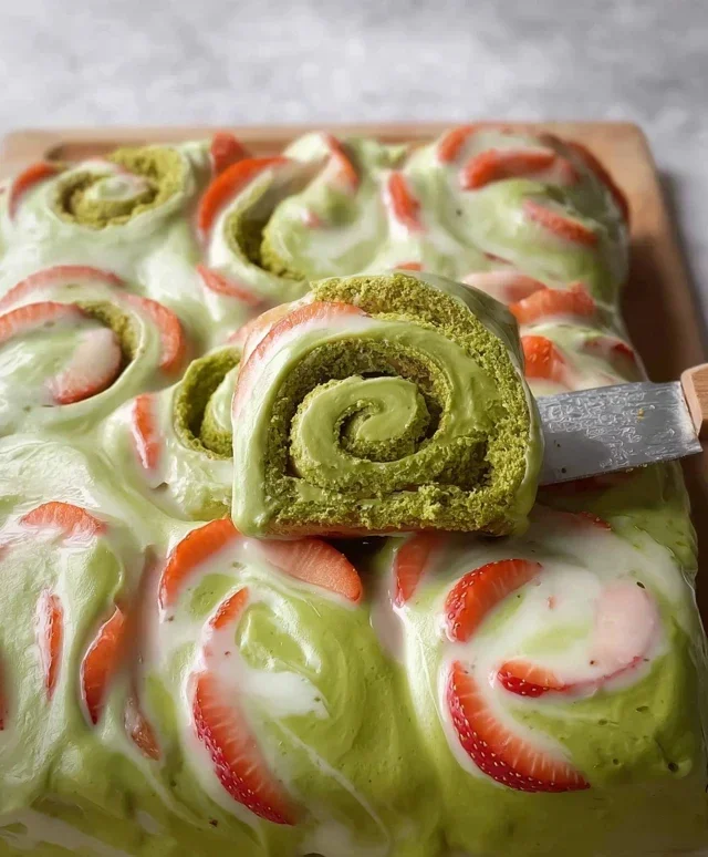 Strawberry Matcha Latte Rolls