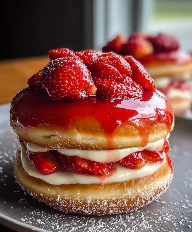 Strawberry Cheesecake Doughnut Burger