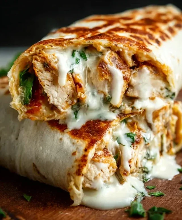 Cheesy Garlic Chicken Wraps