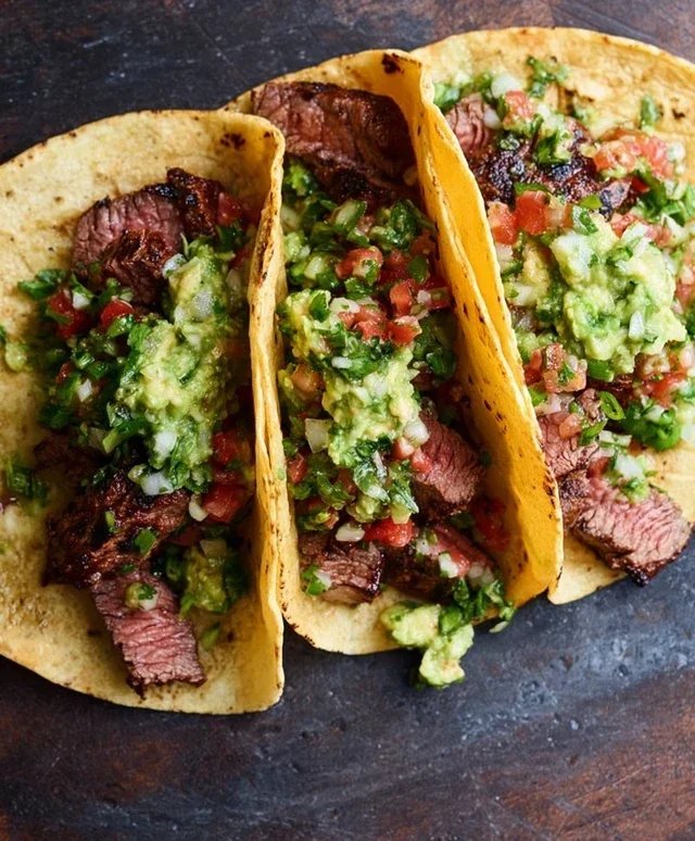 Grilled Steak Tacos with Avocado Salsa