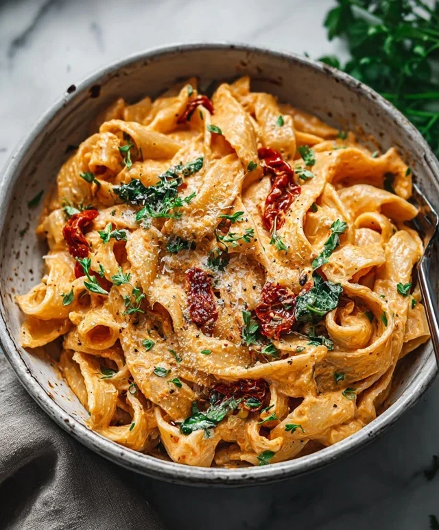 Vegan Creamy Sun Dried Tomato Pasta Recipe